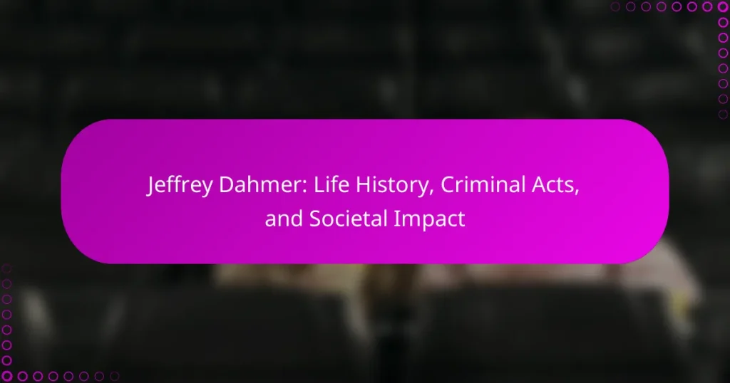 Jeffrey Dahmer: Life History, Criminal Acts, and Societal Impact