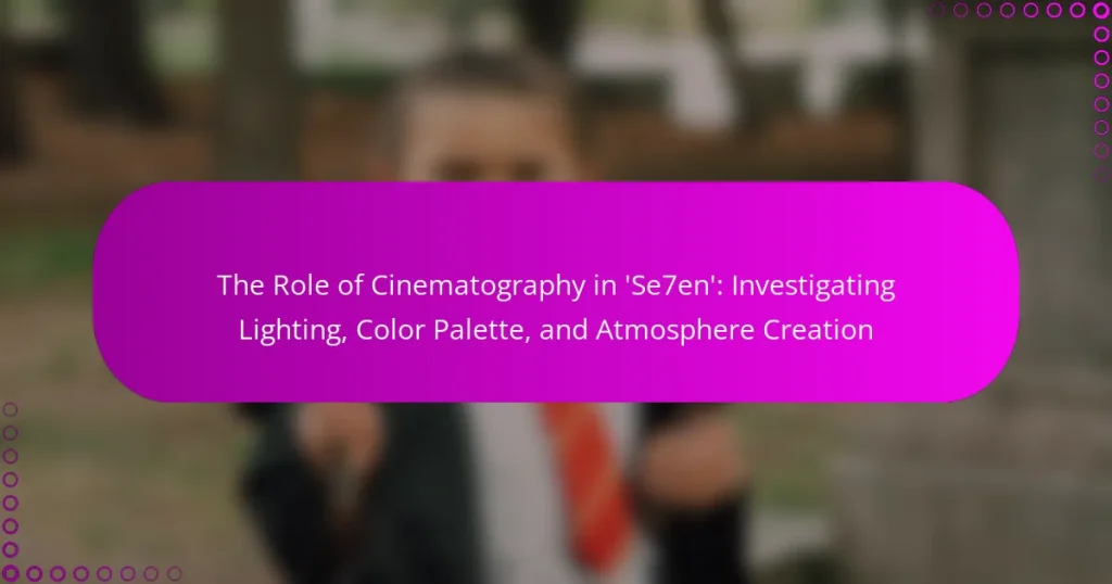 The Role of Cinematography in ‘Se7en’: Investigating Lighting, Color Palette, and Atmosphere Creation