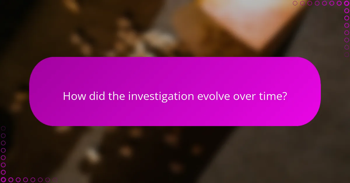 How did the investigation evolve over time?