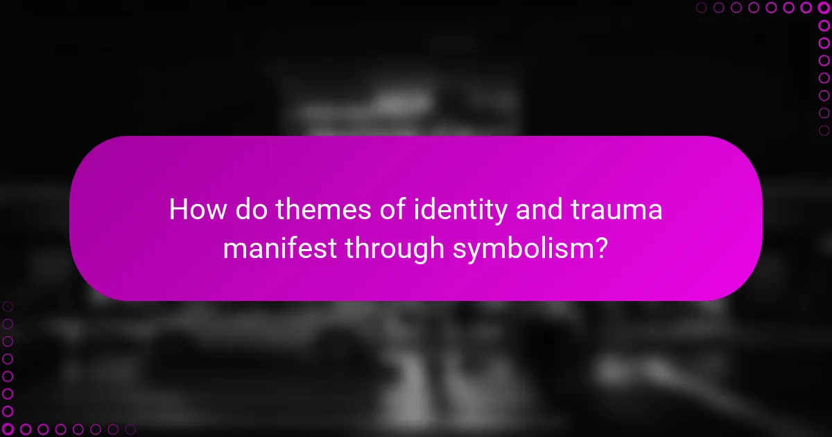 How do themes of identity and trauma manifest through symbolism?