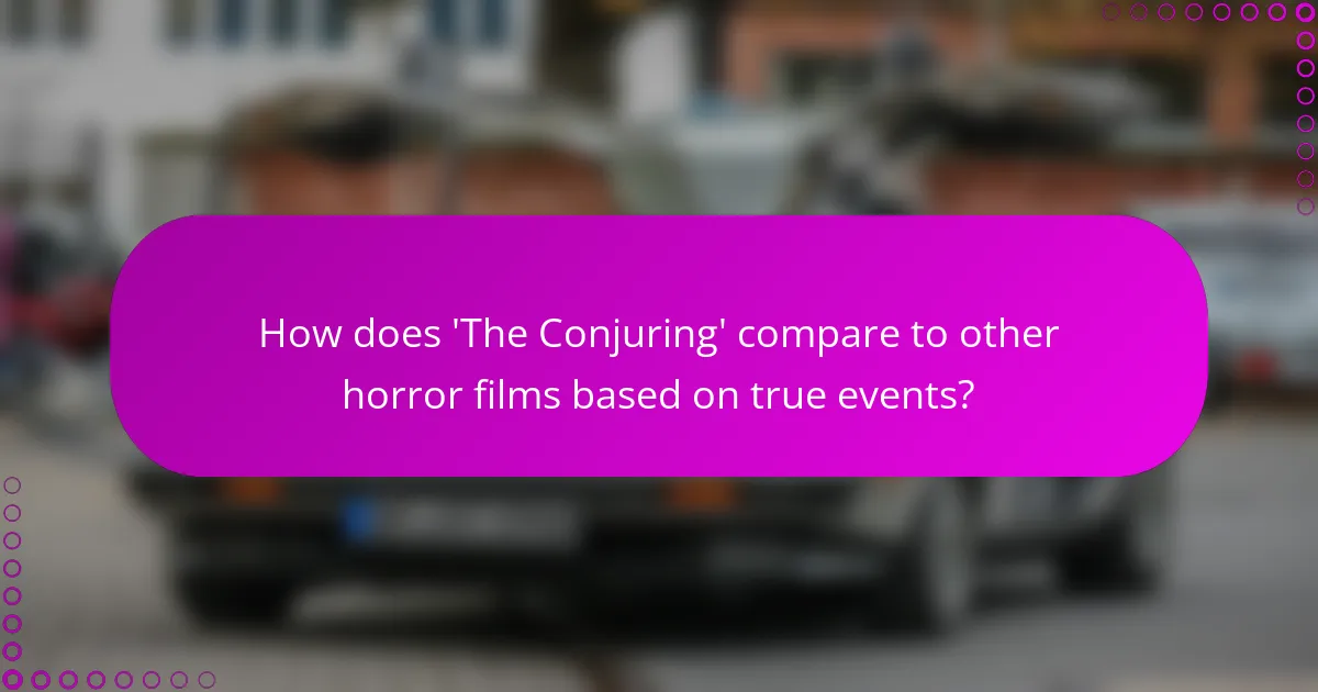 How does 'The Conjuring' compare to other horror films based on true events?