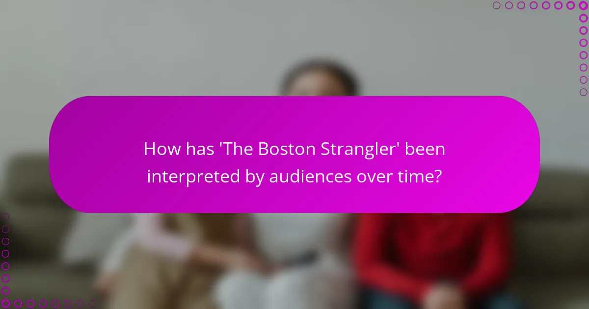 How has 'The Boston Strangler' been interpreted by audiences over time?