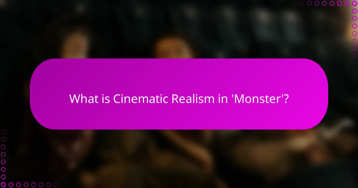 What is Cinematic Realism in 'Monster'?