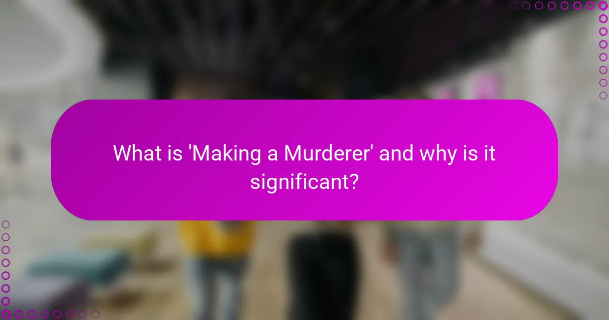 What is 'Making a Murderer' and why is it significant?